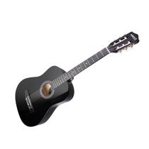 Violão 38 acústico, com tensor e cordas de nylon, cor preto