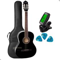 Violao Aço Acustico Giannini Gs15 Bk Preto + Acessórios