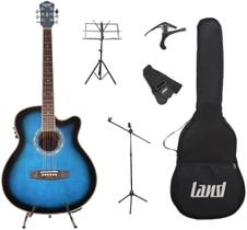 Violão azul nylon lw-n-40e+suporte de microfone+acessórios