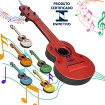 Violão de Brinquedo Musical Infantil Plastico 4 Cordas Colorida Top Violãozinho Brinquedo Violinha