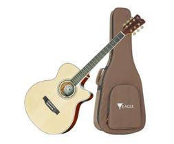 Violao eagle aço eletrico ch 70 natural - mini jumbo c/bag
