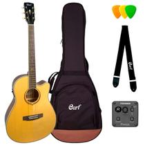 Violão elétrico cort mini jumbo mj mfdx nat fishaman c/ bag