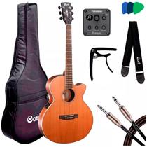 Violão Elétrico Flat Aço 6 Cordas Cort SFX-CED Ns Fishman + Acessórios