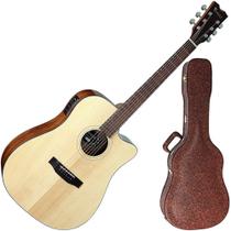 Violão Elétrico Folk Aço EMD470CE NT Natural Eagle Com Case