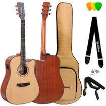 Violão elétrico folk waldman anápolis sólido dcex-1141 n
