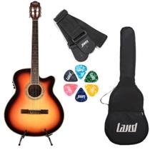 Violão Elétrico Land Nylon Sunburst LW-N-40E SB 40 Polegadas