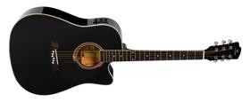 Violão elétrico michael folk cutaway vmf361 bk cordas de aço black