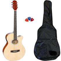 Violão Eletroacústico Aço Giannini GSF-1D Natural Satin + Capa + Palhetas