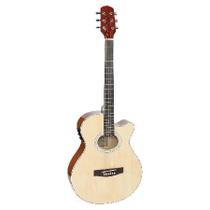 Violão Eletroacústico Aço Mini Jumbo Cutaway Gsf-1d Ceq Ng Natutal Glossy, Com Afinador E Equalizador
