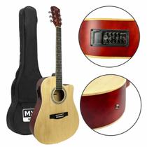 Violão Eletroacústico Cutway Mogno Aço 41" Mxt Madeira Natural + Capa