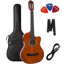 Violão Eletroacústico GIANNINI Flat Aço SF-14 Natural + Capa + Correia + Cabo p10 + Palhetas