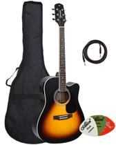 Violão Eletroacústico GIANNINI GDC-1 CEQ Satin Vintage Sunburst + Capa + Palhetas + P10