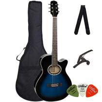 Violão Eletroacustico Giannini GSF-1D CEQ Dark Blue + Capa + Correia + Capo + Palhetas Violão Eletroacustico Giannini GSF-1D CEQ Dark Blue + Capa + Correia + Capo + Palhetas