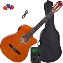 Violão Eletroacústico GIANNINI Nylon Flat NF-14 Natural + Capa + Cabo P10 + Palhetas