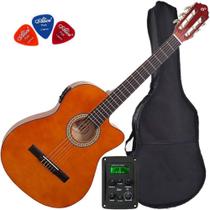 Violão Eletroacústico GIANNINI Nylon Flat NF-14 Natural + Capa + Palhetas