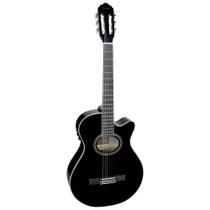 Violão eletroacústico nylon mini jumbo cutaway gnf-1d ceq bk - GIANNINI