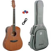 Violão Eletroacustico Strinberg SD201HCR MGS Mahogany Satin + Cabo P10 - Palhetas