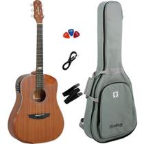 Violão Eletroacustico Strinberg SD201HCR MGS Mahogany Satin + Correia + Cabo P10 + Palhetas