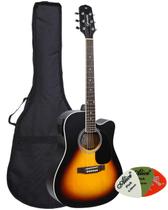 Violão Folk Eletroacústico Aço GIANNINI GDC-1 CEQ Satin Vintage Sunburst + Capa + Palhetas Violão Folk Eletroacústico Aço GIANNINI GDC-1 CEQ Satin Vintage Sunburst + Capa + Palhetas