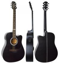 Violao Giannini Gf1r Ceq Eletroacustico Folk Cutaway Bk - Preto