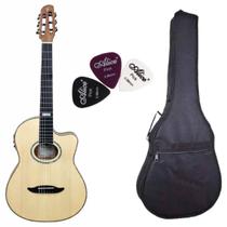 Violão Giannini GNF-3 CEQ Nylon Natural Satin (NS) + Capa + Palhetas