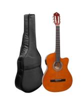 Violao Giannini Nylon Natural Flat Elétrico com Afinador NF14CEQN Com Bag Almofadado