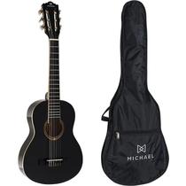 Violão Infantil Acústico Nylon Michael Vm10e Bk 1/4 Preto