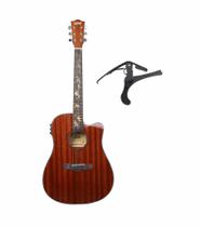 Violão Land Aço Mahogany L-825 + Capotraste - Natural - 40