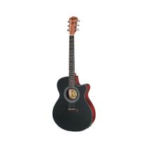 Violão Mini Jumbo Elétrico Hofma Preto Aço HMF248B Violão Mini Jumbo Elétrico Hofma Preto Aço HMF248B