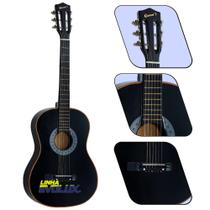 Violão Preto Clássico Cordas Nylon perfeitas para estilos musicais