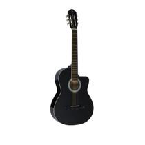 Violão Preto Elétrico Vogga Vce 300 Aco BK Cutaway Aço