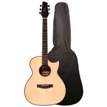 Violão Smiger FN90 NA Natural Fosco Eletroacústico Auditorium Aço C/ Bag e Afinador