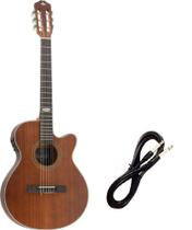 Violão Strinberg Elétrico náilon Flat SL200 Mogno Cabo P10