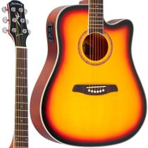 Violão Strinberg London LE30C Folk Sunburst Brilhante Elétrico Aço Euro Series