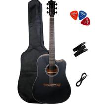Violão Tagima Metropolis Sapele BKOP + Capa Luxo + Correia + P10 + Palhetas Violão Tagima Metropolis Sapele BKOP + Capa Luxo + Correia + P10 + Palhetas
