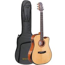 Violao waldman eletroacustico aço dcex-1841 natural com bag