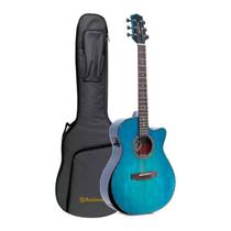 Violao waldman eletroacustico aço gcex-1841 bl blue com bag