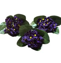 Violeta Artificial Flores Permanentes Decoração KIT C/3