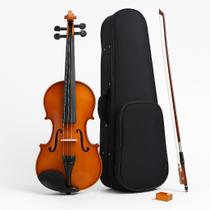 Violino Acústico 4/4 Completo com Maleta Luxo, Arco, Breu e Acessórios para Estudo Violino Acústico 4/4 Completo com Maleta Luxo, Arco, Breu e Acessórios para Estudo