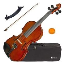 Violino Eagle Montado Em Ébano Ve144 Completo Com Espaleira Violino Eagle Montado Em Ébano Ve144 Completo Com Espaleira