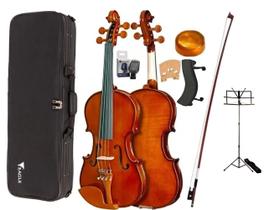 Violino Eagle VE441 4/4 Tradicional Envernizado Com Estojo + Afinador + Breu + Espaleira +Estante De Partitura