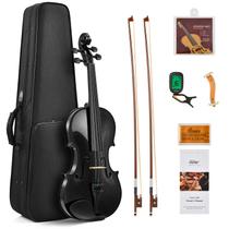 Violino Eastar EVA-330 de madeira maciça de tamanho completo com estojo e acessórios