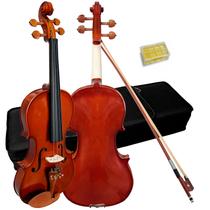 Violino giannini 4/4 tampo maciço natural brilhante c/ case gvs