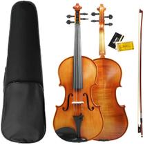 Violino Infantil 1,16 Maciço Orquezz Intermediário Ajustado por Luthier Construção Strad com Estojo Arco e Breu