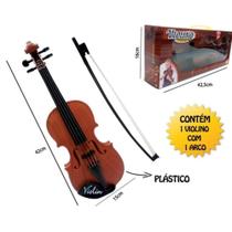 Violino infantil estilo profissional acustico brinquedo musical 4 cordas