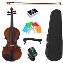 Violino Marinos 4/4 Regulado Luthier Germany Madeira Com Estojo Espaleira Afinador Cordas Extra Arco E Breu Violino Marinos 4/4 Regulado Luthier Germany Madeira Com Estojo Espaleira Afinador Cordas Extra Arco E Breu