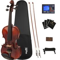 Violino Mendini by Cecilio 4/4 Conjunto para Iniciantes em Madeira Maciça
