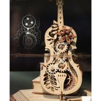 Violoncelo 3d Blocos Montar Com Caixa Musica
