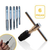 Vira Macho Tipo T M3 a M8 com Catraca Jogo com 6 peças com Ferramenta De Rosqueamento Manual De Rosca Bricolage