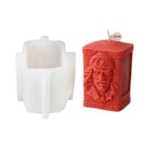 Virgem Maria Jesus 3d Silicone Vela Molde Diy Cilíndrico Perfumado Gesso Religioso Decoração Para